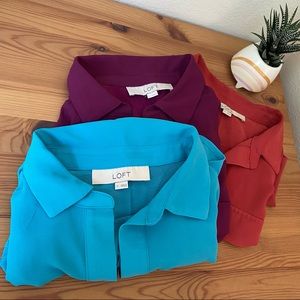 Ann Taylor Loft bundle of sleeveless popover blouses